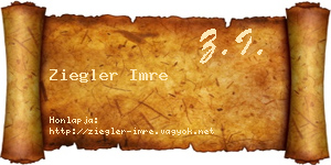 Ziegler Imre névjegykártya